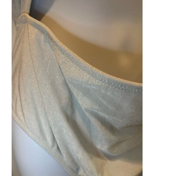 Shade & Shore Silver One Piece Cutout Swimsuit - NWOT - Size L - Picture 2 of 7